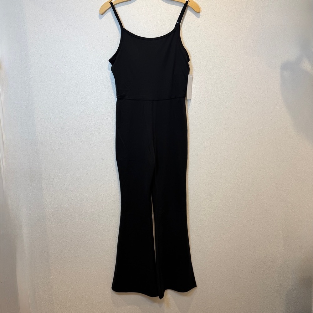 Yogalicious Lex Scarlett Flare One Piece Black Jumpsuit Size Medium NWT